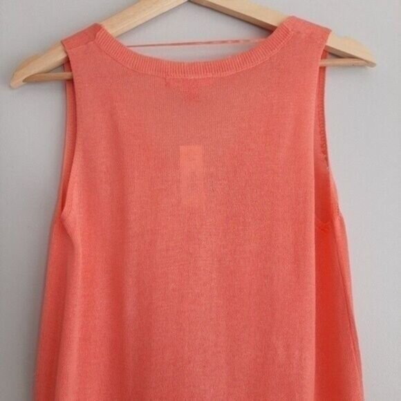 JOE FRESH - New Fine Knit Tank Sleeveless V-Neck Top Shell Pink Sz S - Picture 7 of 10